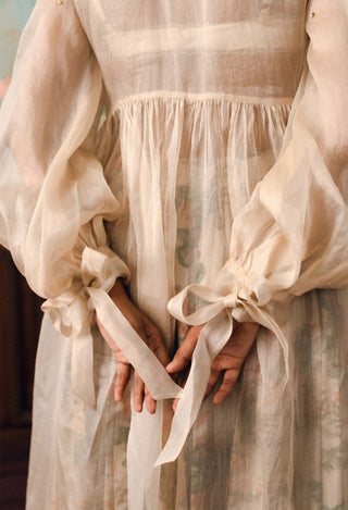 Ivory rosalie jacket, blouse and skirt set