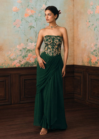 Forest green lilia corset and skirt set