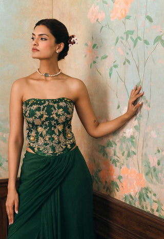 Forest green lilia corset and skirt set