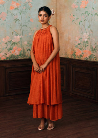 Rust orange renee maxi dress