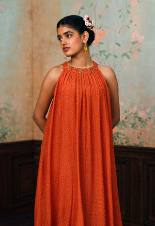 Rust orange renee maxi dress