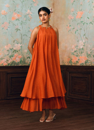 Rust orange renee maxi dress L