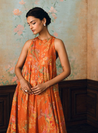 Rust orange kylie kurta set