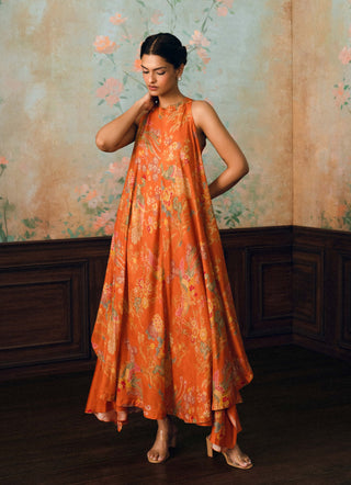 Rust orange kylie kurta set