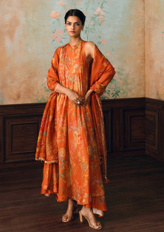 Rust orange kylie kurta set
