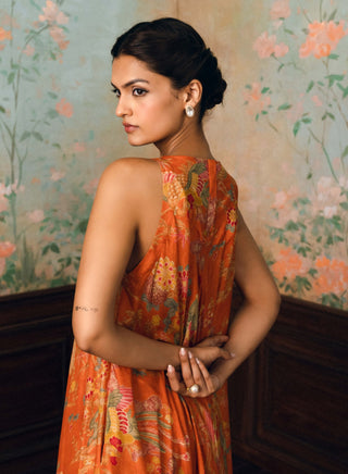 Rust orange kylie kurta set