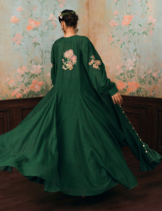 Forest green fallon jacket, blouse and skirt set