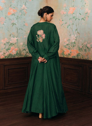 Forest green fallon jacket, blouse and skirt set