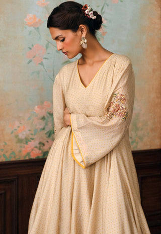Ivory genevieve kurta, pant and dupatta set