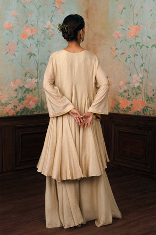 Ivory genevieve kurta, pant and dupatta set