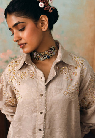Soft beige cecelia shirt and pants