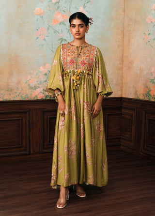 Olive green estella maxi dress