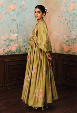 Olive green estella maxi dress