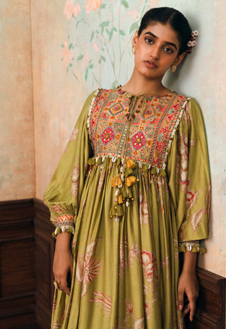 Olive green estella maxi dress