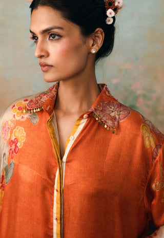 Rust orange meredith kurta and pant