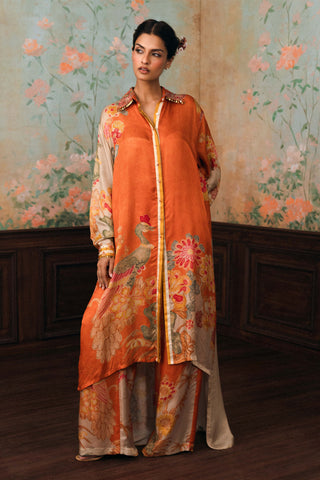 Rust orange meredith kurta and pant