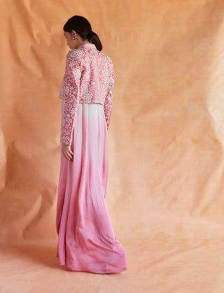 Pink and white ombre maxi and jacket