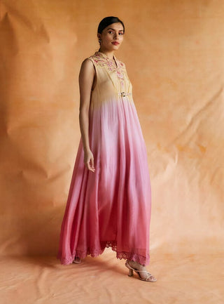 Yellow and pink ombre maxi