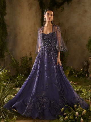 Etherial blue azul gown and jacket