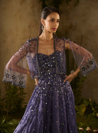 Etherial blue azul gown and jacket