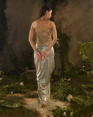 Lunaria gold drape skirt set