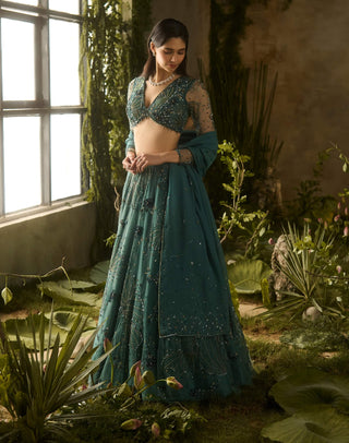 Mystic moss lehenga set