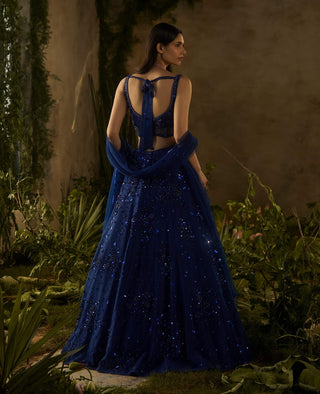 Moonlit electric blue lehenga set