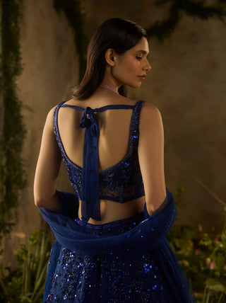 Moonlit electric blue lehenga set