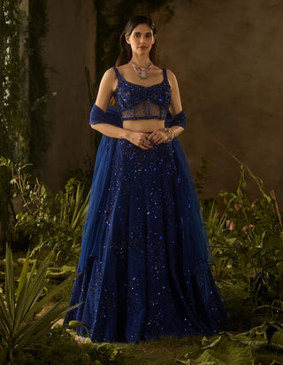 Moonlit electric blue lehenga set