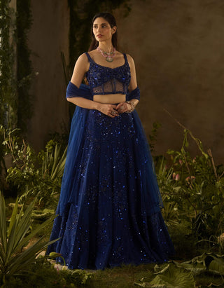 Moonlit electric blue lehenga set