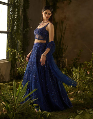 Moonlit electric blue lehenga set