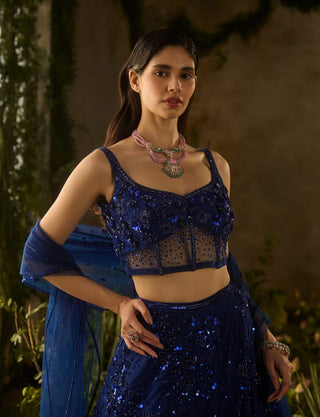 Moonlit electric blue lehenga set