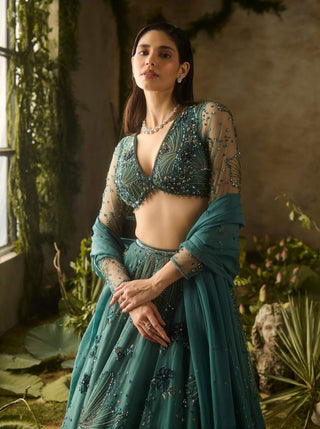 Mystic moss lehenga set