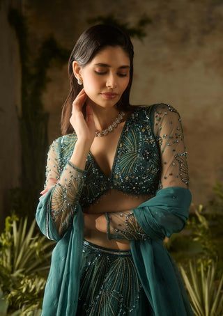 Mystic moss lehenga set