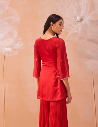 Rouge red sharara set