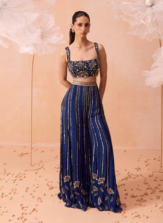 Indigo mirror sharara set