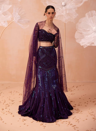 Purple glam lehenga set