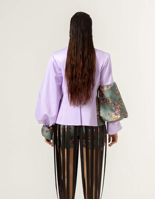 Siddhant Aggarwal-Patched Embroidered Lilac Blazer-INDIASPOPUP.COM