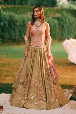 Keepsake olive green lehenga set