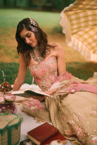 Keepsake olive green lehenga set