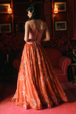 Delilah rust orange lehenga set