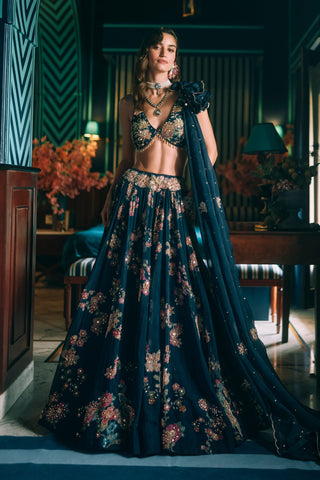 Bluebell navy blue lehenga set