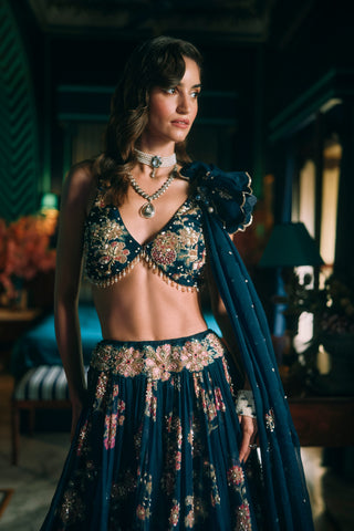 Bluebell navy blue lehenga set