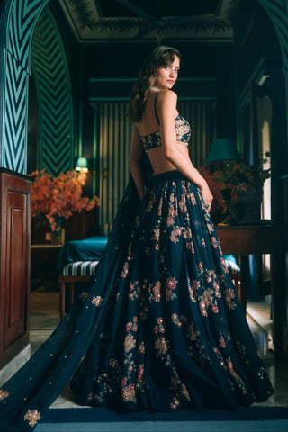 Bluebell navy blue lehenga set