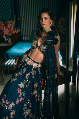 Bluebell navy blue lehenga set