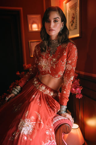 Wish crimson red lehenga set