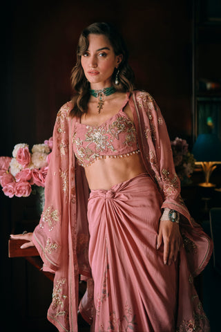 Rosin salmon pink cape set
