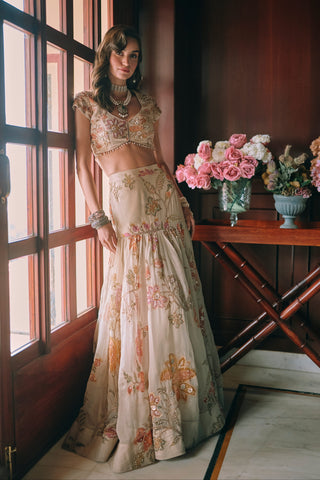 Maelis ivory lehenga set