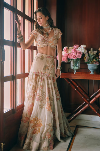 Maelis ivory lehenga set