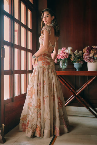 Maelis ivory lehenga set